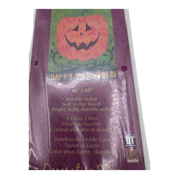 Evergreen Suede Reflections Happy Halloween Decorative Flag 29 x 43 Double Sided - Picture 4 of 7